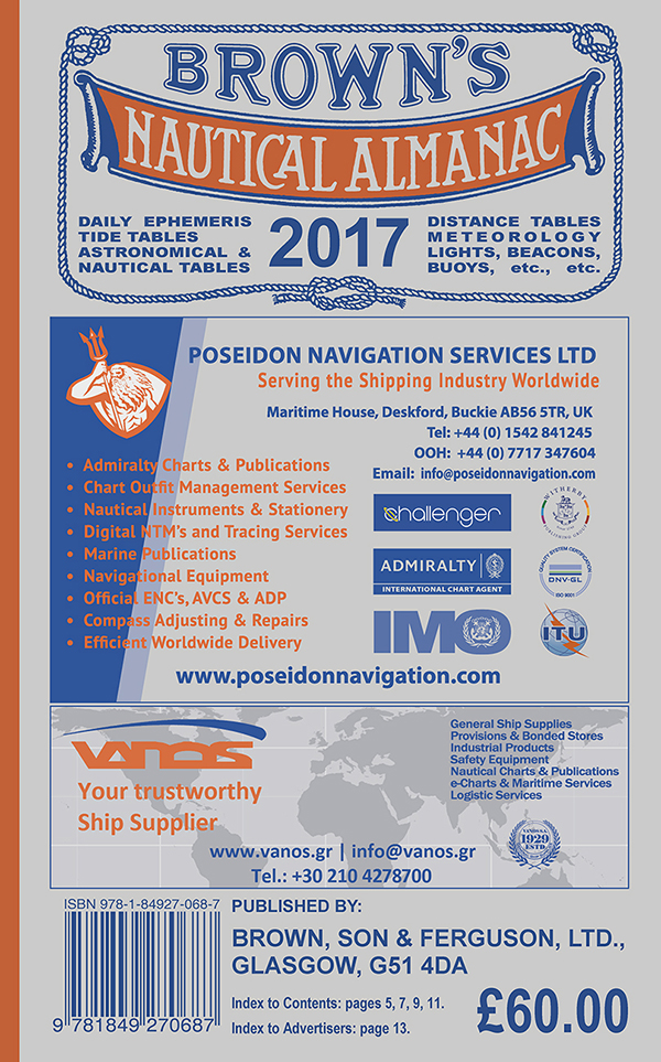 Browns Nautical Almanac 2017 – Now available!