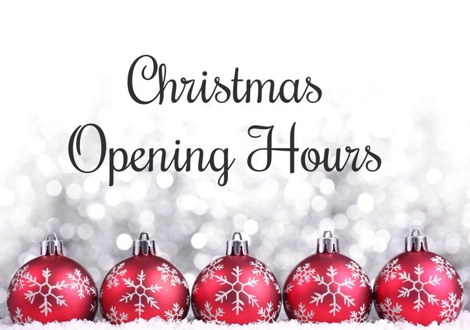 Opening Hours Over The Festive Period