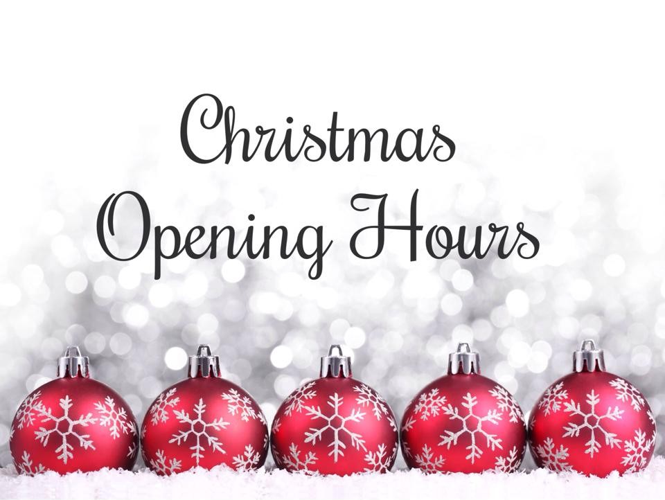 Opening Hours Over The Festive Period