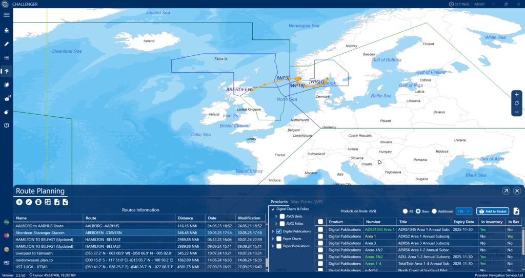 Challenger Route Planning - Products on Route Challenger Route Planning - Products on Route
